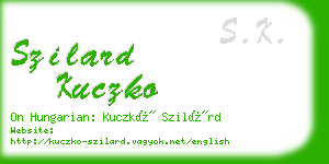 szilard kuczko business card
